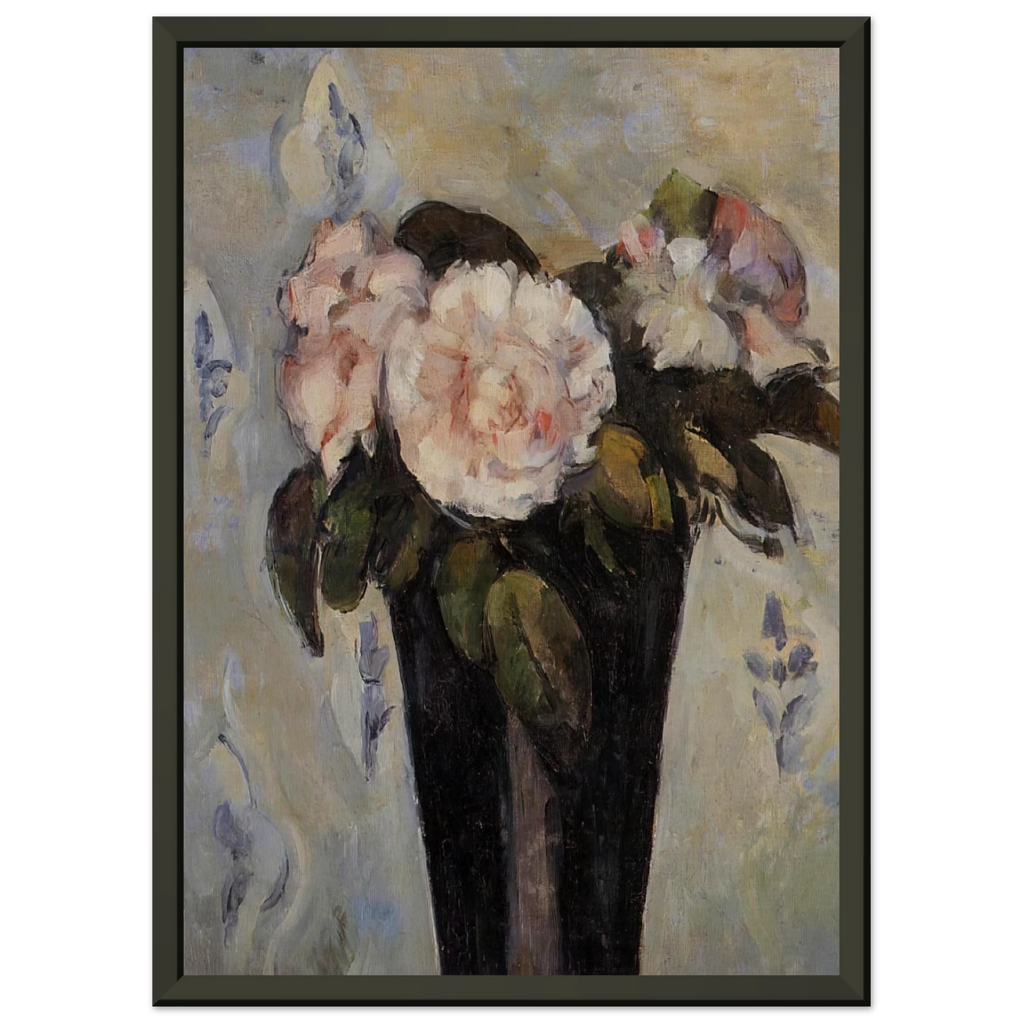 Paul Cezanne  Dark Blue Vase Framed Art Print  - Aluminum Frame - 60x80 cm / 24x32 inches
