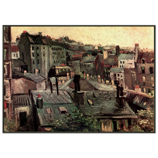 Vincent van Gogh  View of Roofs and Backs of Houses Framed Art Print  - Aluminum Frame - 21x29.7 cm / 8x12"
