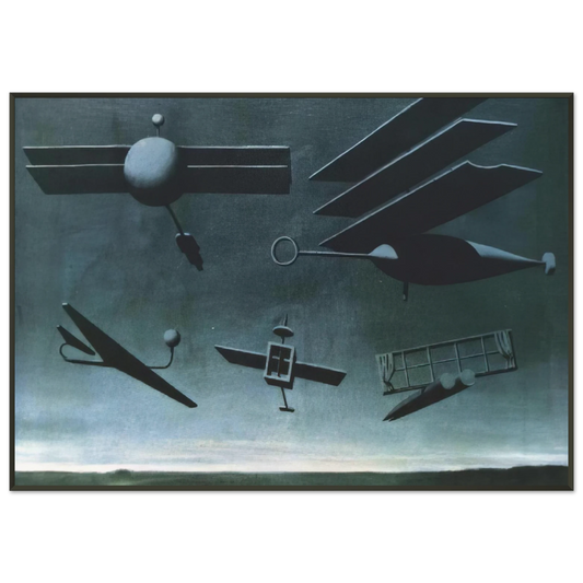 Rene Magritte  BLACK FLAG 1937 Framed Art Print  - Aluminum Frame - 21x29.7 cm / 8x12"