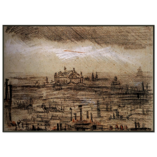 Vincent van Gogh  A View of Paris with the Op Framed Art Print  - Aluminum Frame - 21x29.7 cm / 8x12"