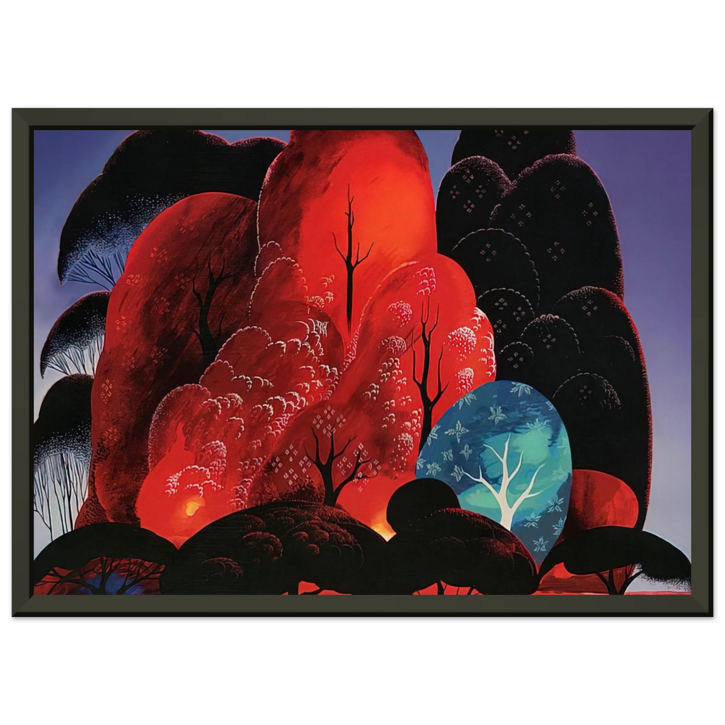 Eyvind Earle  Blazing Glory Framed Art Print  - Aluminum Frame - 40x50 cm / 16x20 inches