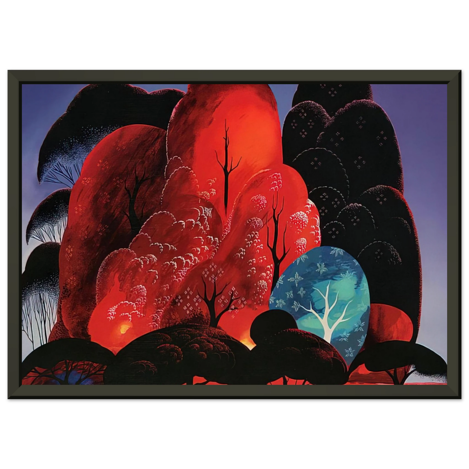 Eyvind Earle  Blazing Glory Framed Art Print  - Aluminum Frame - 40x50 cm / 16x20 inches