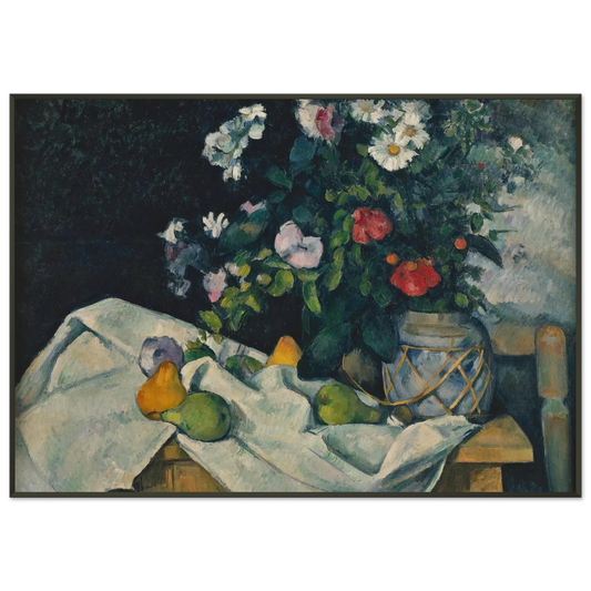 Paul Cezanne  Still Life with Flowers and Fruit Framed Art Print  - Aluminum Frame - 21x29.7 cm / 8x12"