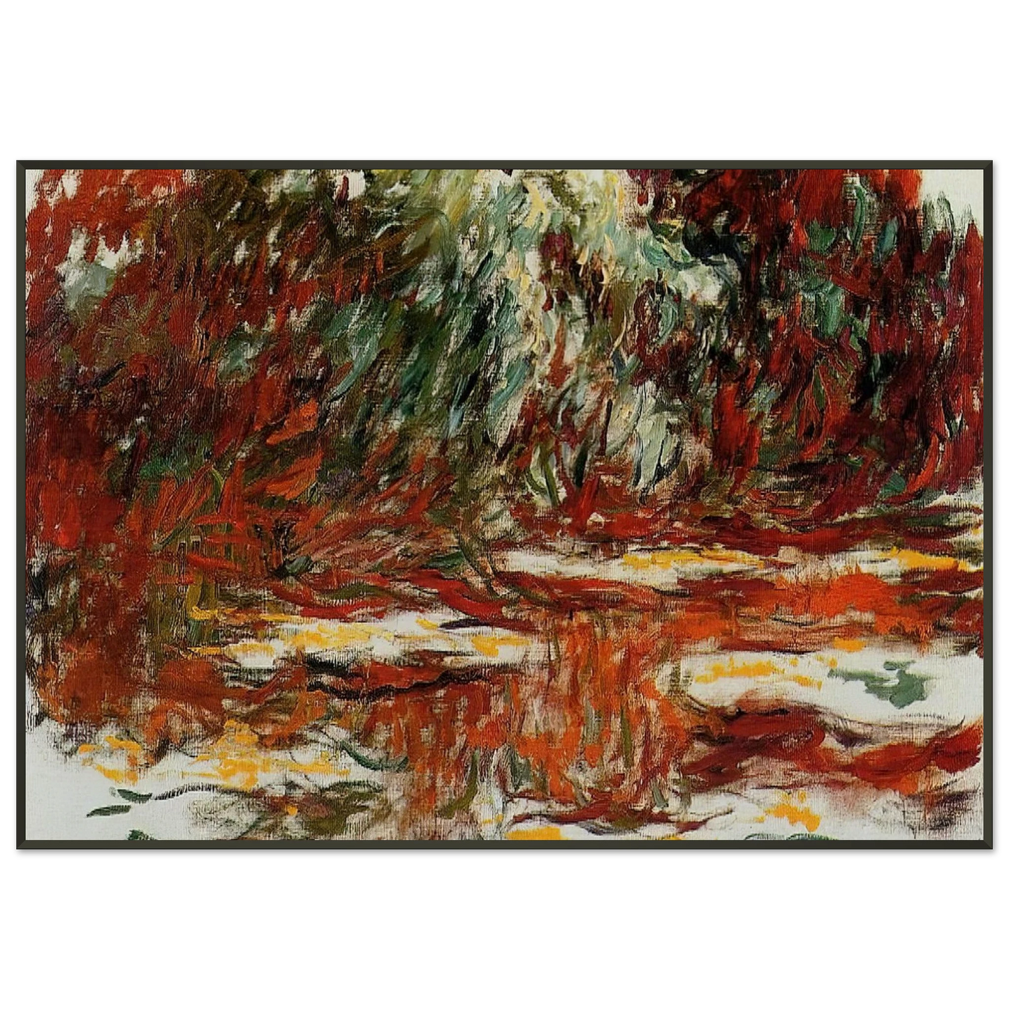 claude monet  Water Lily Pond Framed Art Print  - Aluminum Frame - 21x29.7 cm / 8x12"
