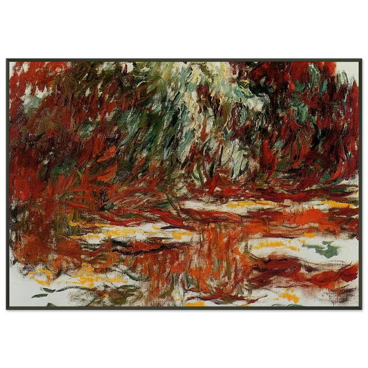 claude monet  Water Lily Pond Framed Art Print  - Aluminum Frame - 21x29.7 cm / 8x12"