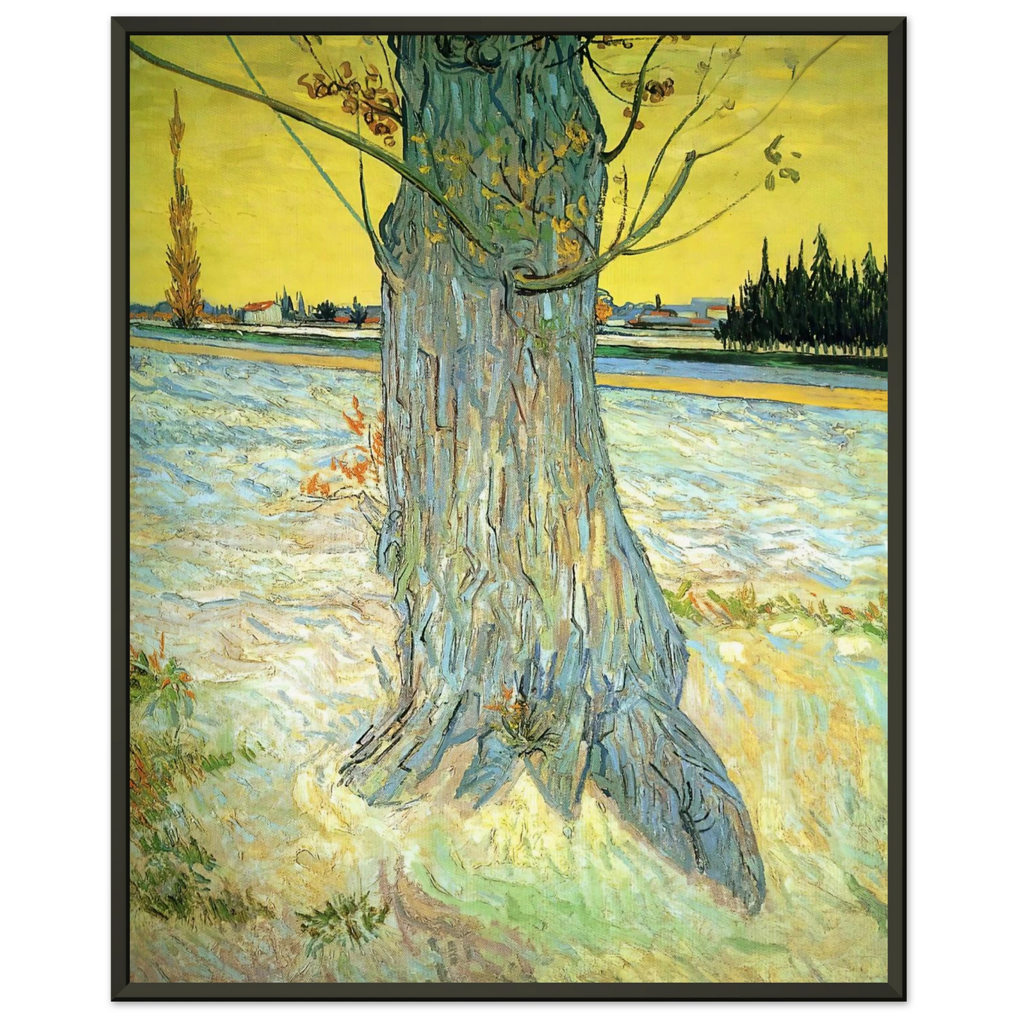 Vincent van Gogh  Trunk of an Old Yew Tree Framed Art Print  - Aluminum Frame - 40x50 cm / 16x20 inches