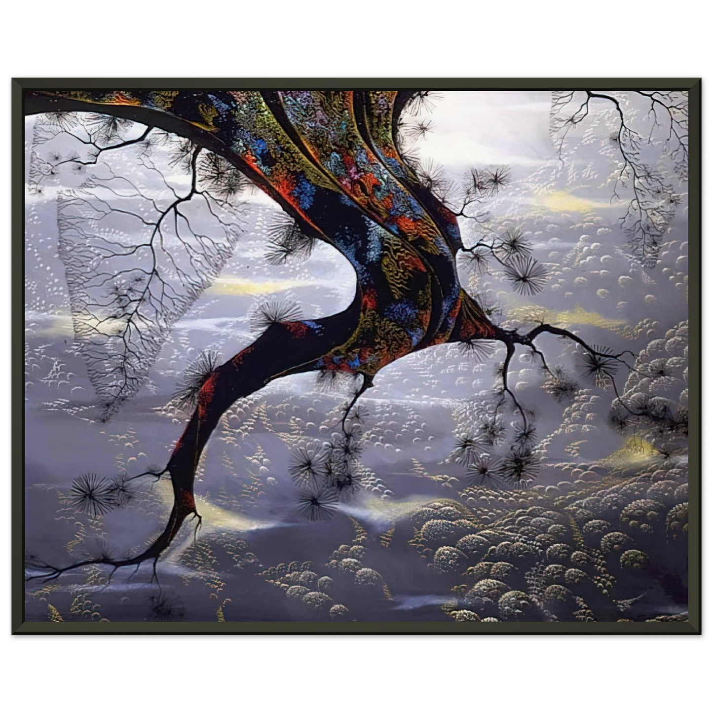 Eyvind Earle  Pine Branch Framed Art Print  - Aluminum Frame - 60x80 cm / 24x32 inches