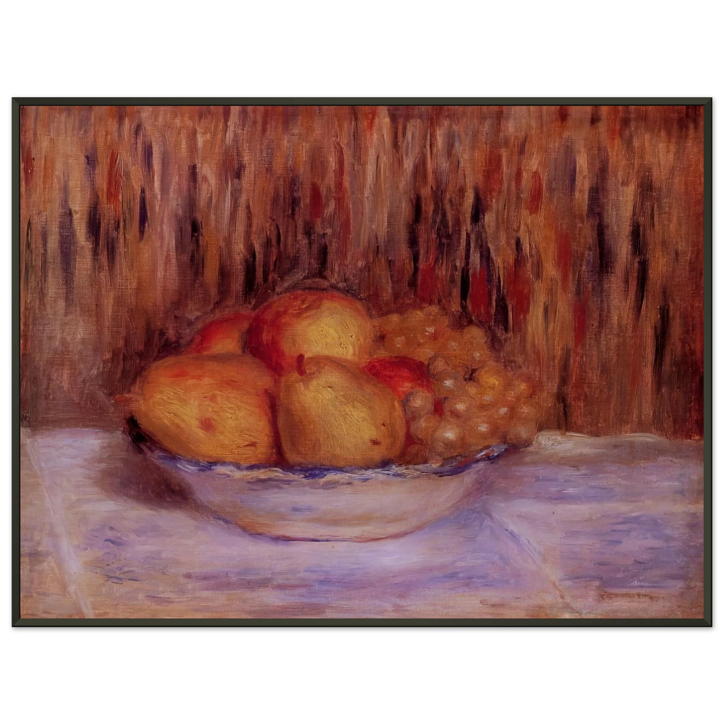PierreAuguste Renoir  Still Life with Pears and Grapes Framed Art Print  - Aluminum Frame - 40x50 cm / 16x20 inches
