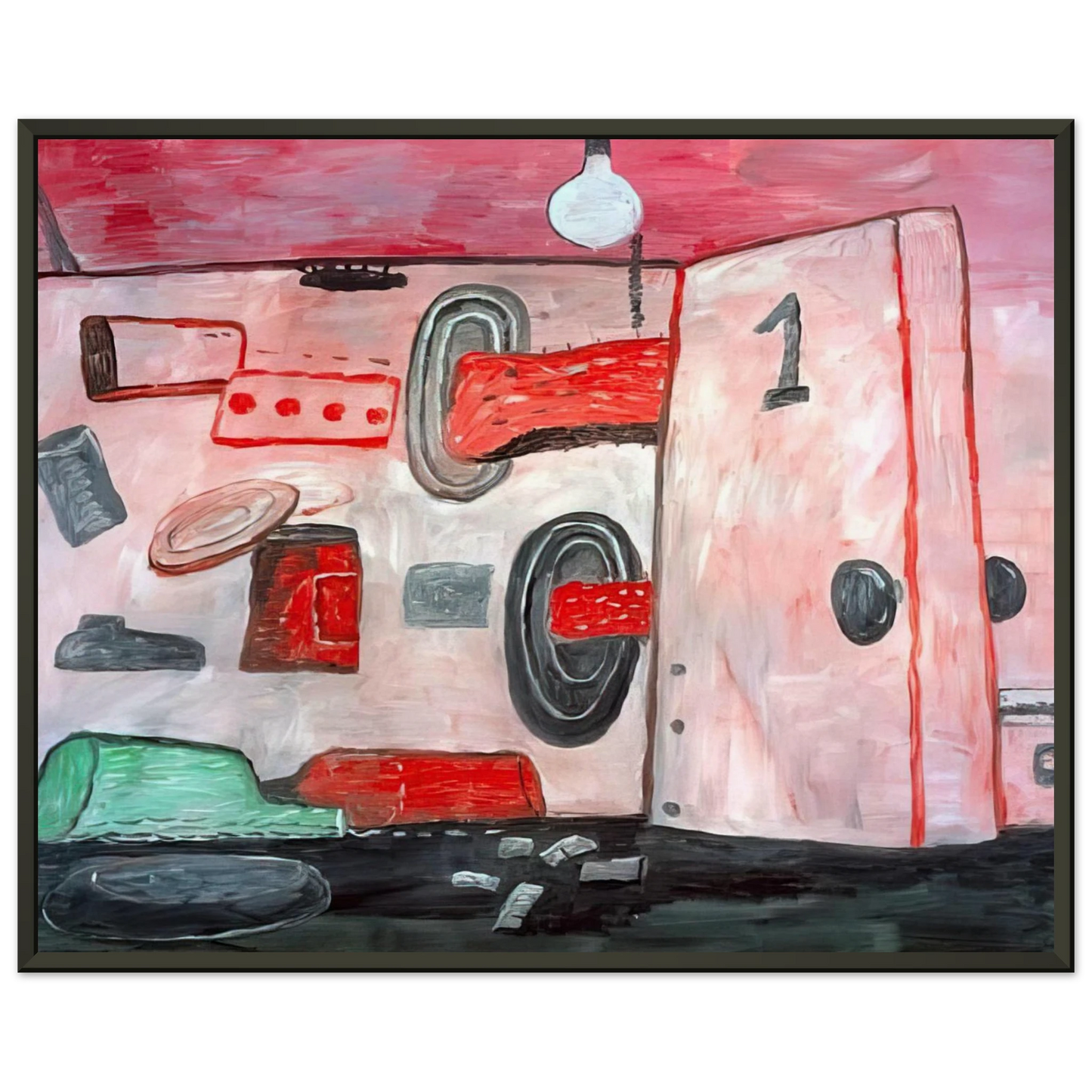 Philip Guston  INSIDE OUTSIDE 1977 Framed Art Print  - Aluminum Frame - 60x80 cm / 24x32 inches