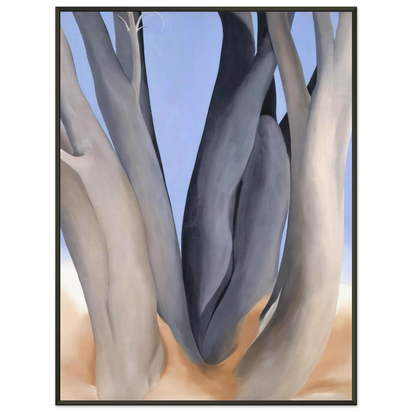 Georgia OKeeffe  Dark Tree Trunks Framed Art Print  - Aluminum Frame - 70x100 cm / 28x40 inches