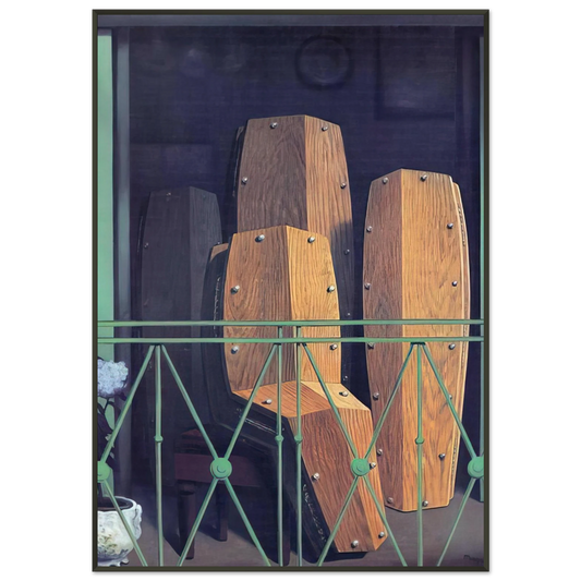 Rene Magritte  MANET S BALCONY 1950 Framed Art Print  - Aluminum Frame - 21x29.7 cm / 8x12"