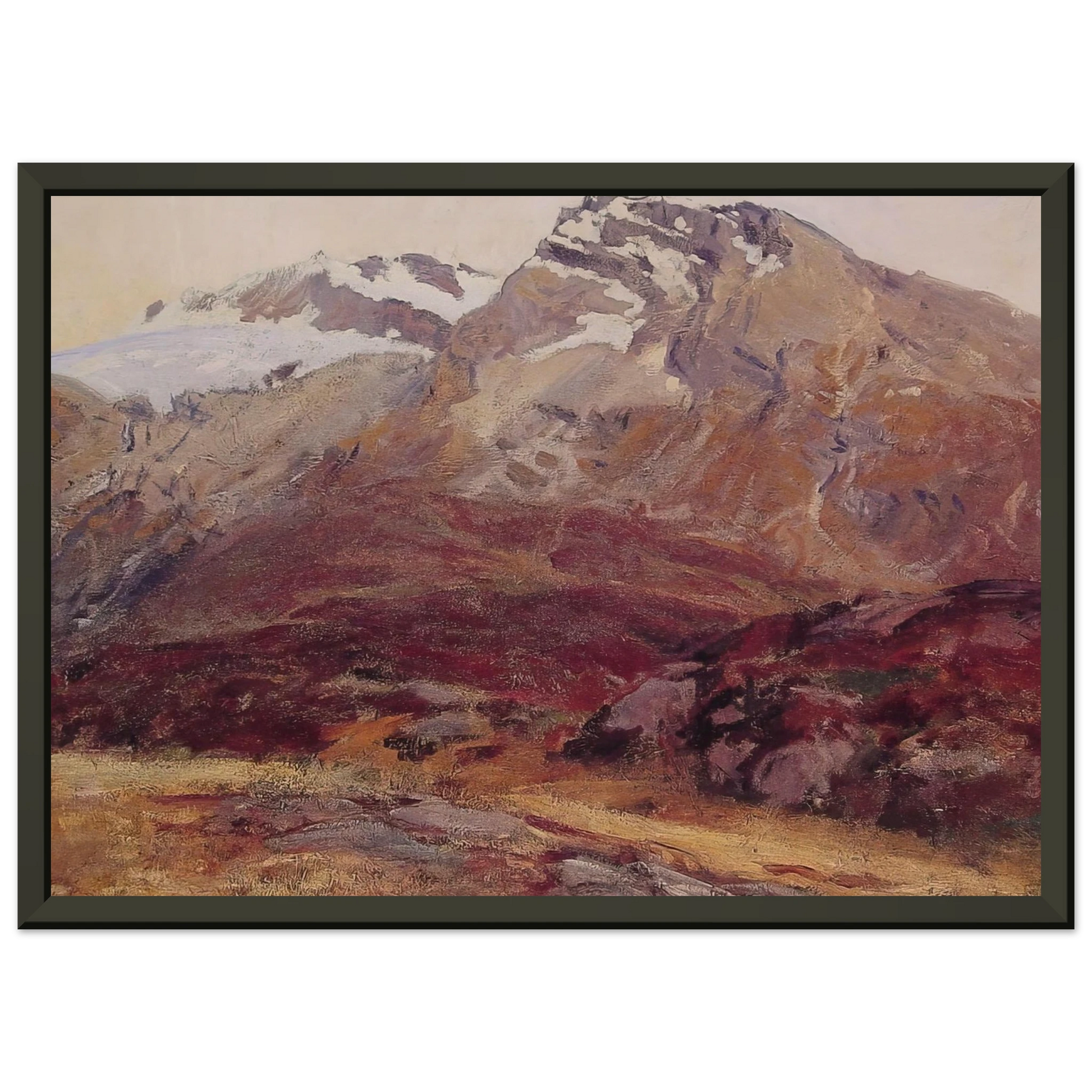 John Singer Sargent  Coming Down from Mont Blanc Framed Art Print  - Aluminum Frame - 40x50 cm / 16x20 inches