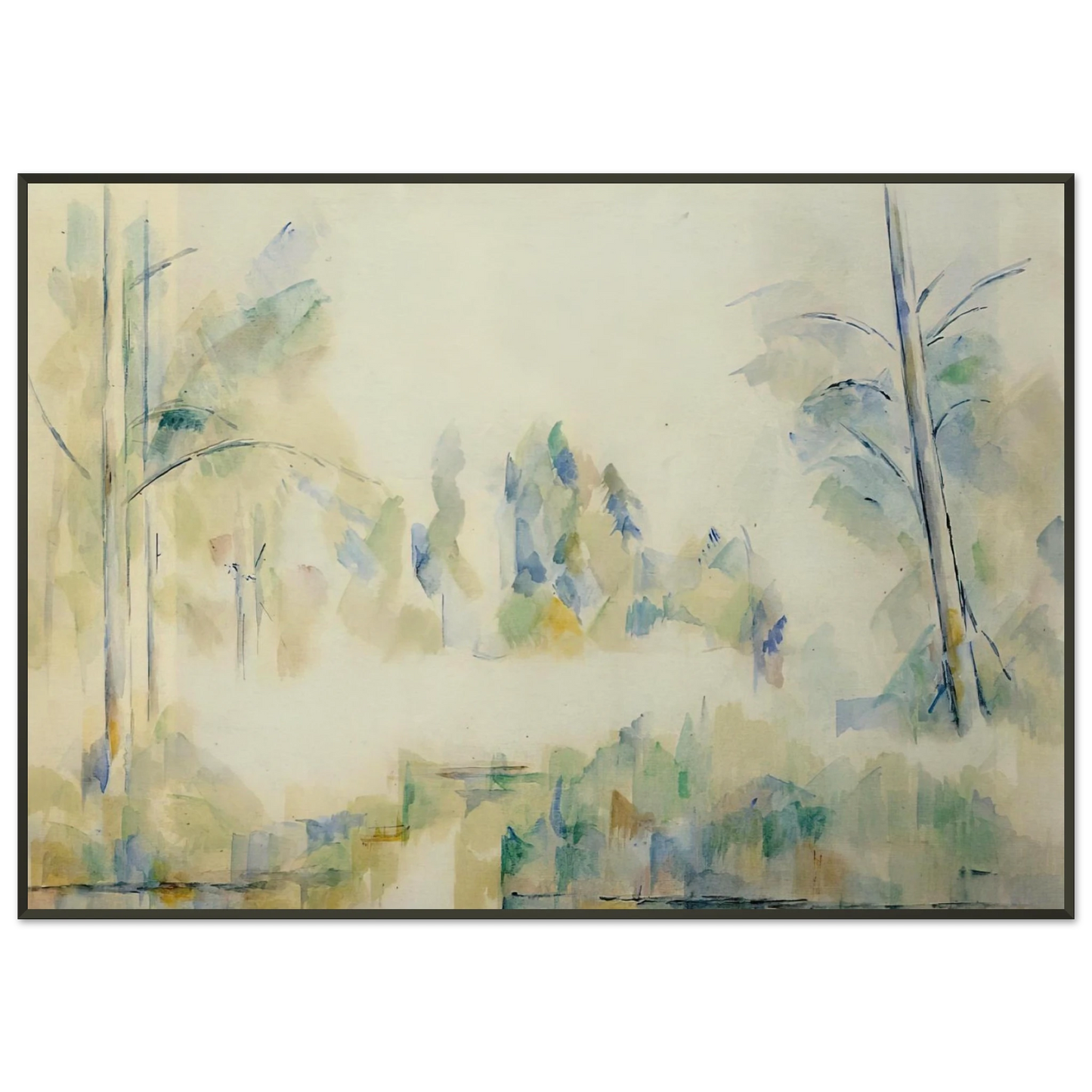 Paul Cezanne  Trees by the Water Framed Art Print  - Aluminum Frame - 21x29.7 cm / 8x12"