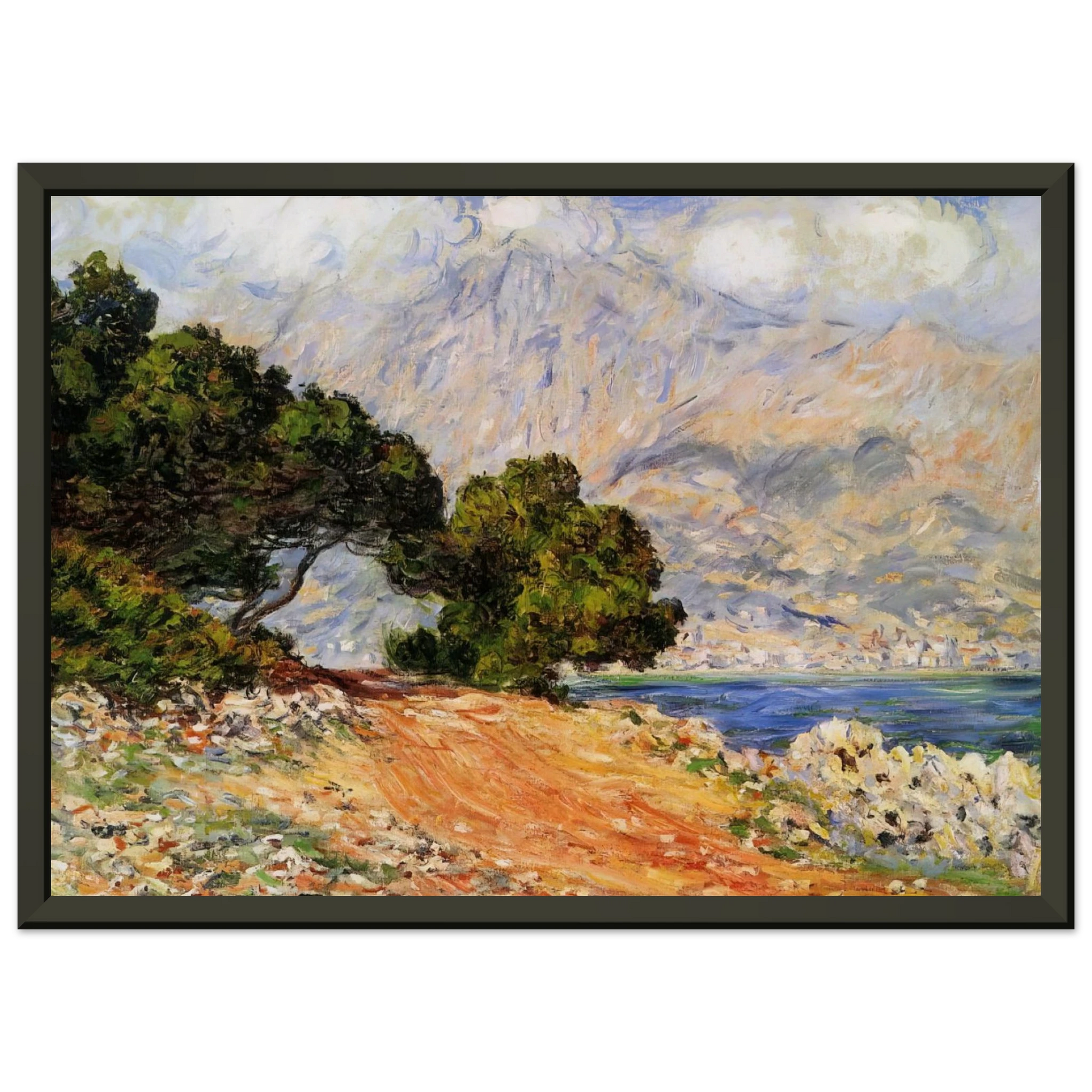 claude monet  Meton Seen from Cap Martin Framed Art Print  - Aluminum Frame - 60x80 cm / 24x32 inches