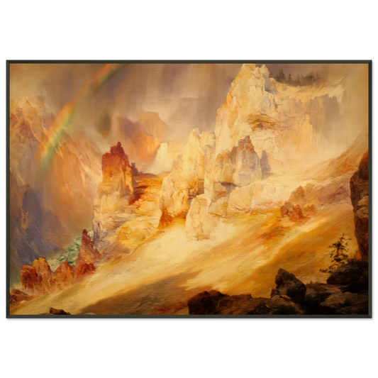 Thomas Moran  Rainbow over the Grand Canyon of the Yellowstone Framed Art Print  - Aluminum Frame - 21x29.7 cm / 8x12"