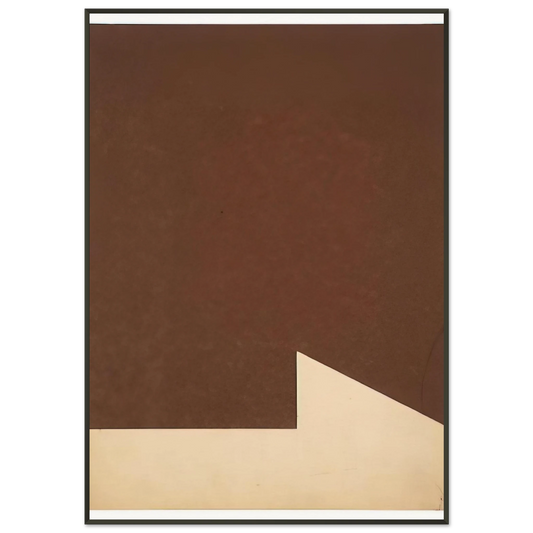 Ellsworth Kelly  Brown and White Framed Art Print  - Aluminum Frame - 21x29.7 cm / 8x12"