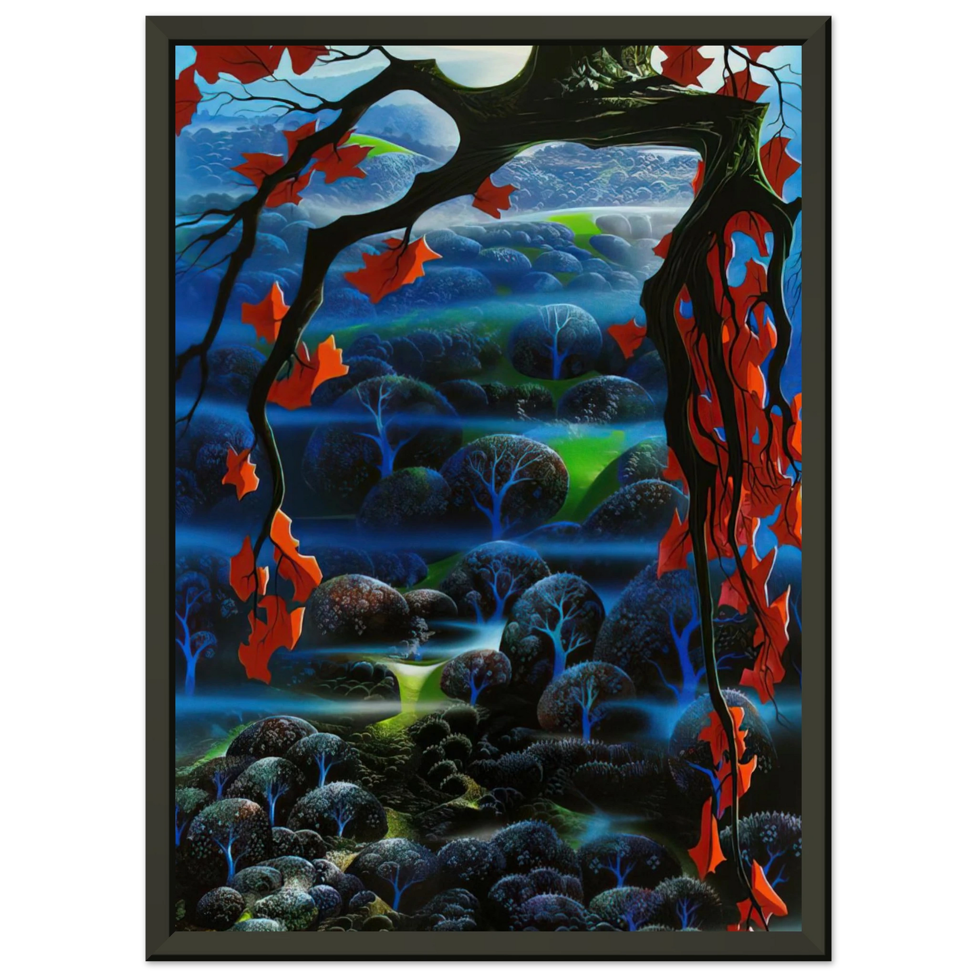 Eyvind Earle  Valley of Dreams Framed Art Print  - Aluminum Frame - 60x80 cm / 24x32 inches