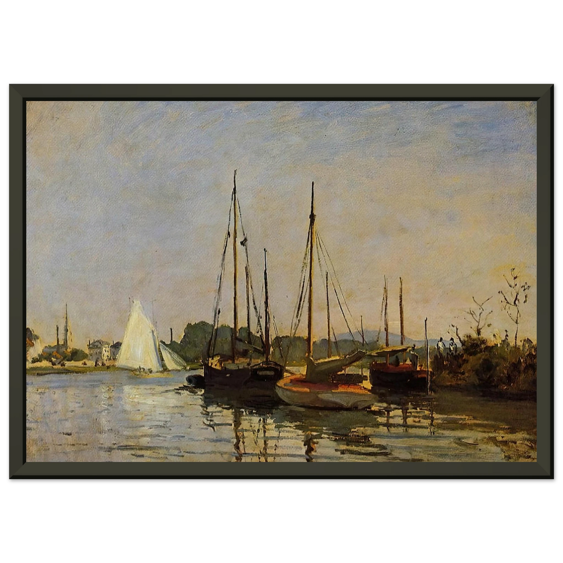 claude monet  Pleasure Boats Argenteuil c18723 oil on canvas Framed Art Print  - Aluminum Frame - 40x50 cm / 16x20 inches