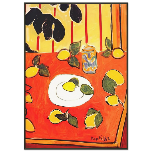 Henri Matisse  BLACK PHILODENDRON AND LEMONS 1943 Framed Art Print  - Aluminum Frame - 21x29.7 cm / 8x12"