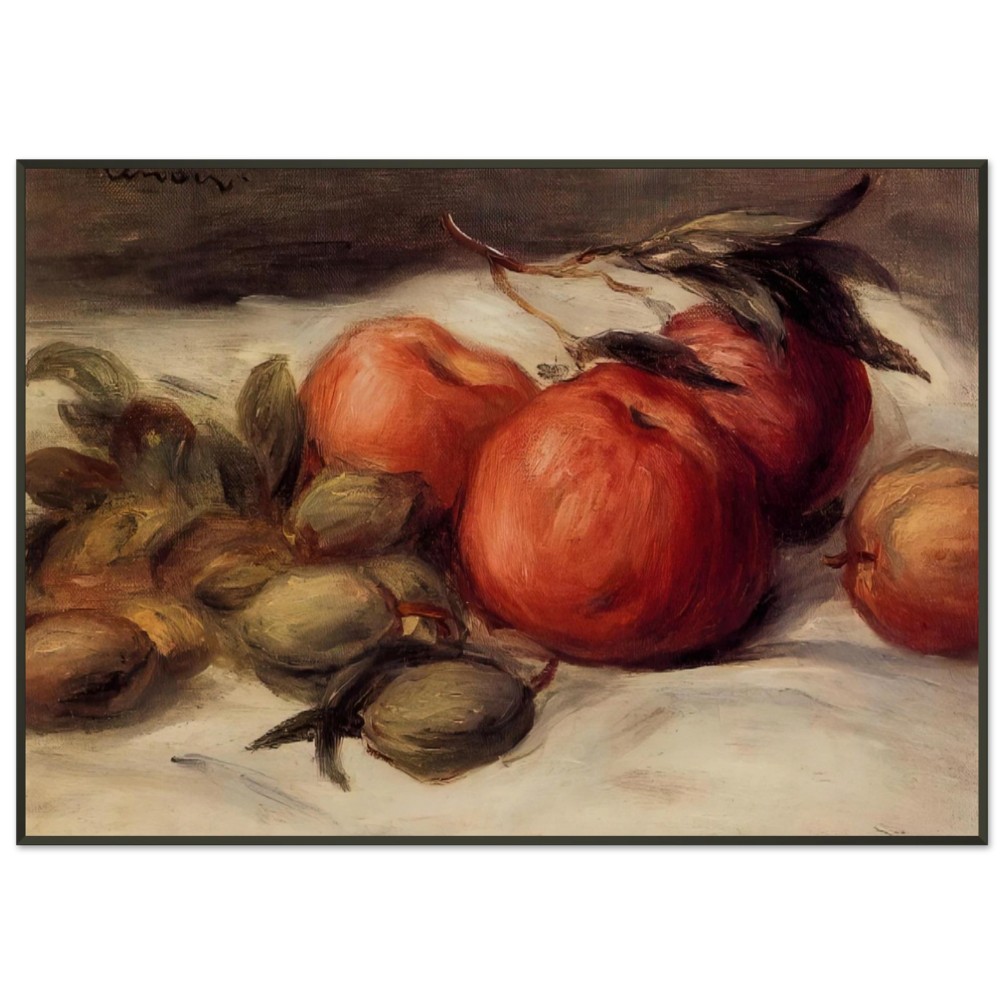 PierreAuguste Renoir  Still Life with Apples and Almonds Framed Art Print  - Aluminum Frame - 21x29.7 cm / 8x12"