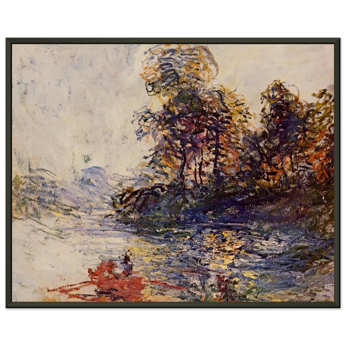 claude monet  The River Framed Art Print  - Aluminum Frame - 40x50 cm / 16x20 inches