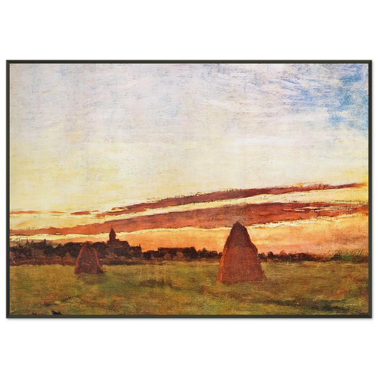claude monet  Haystacks at Chailly Framed Art Print  - Aluminum Frame - 21x29.7 cm / 8x12"