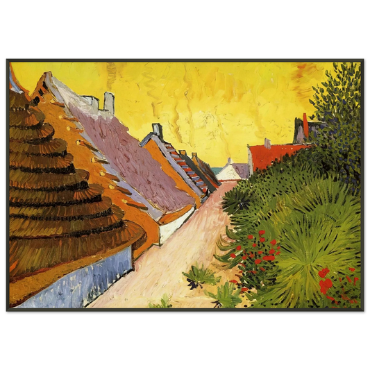 Vincent van Gogh  Street in SaintesMaries Framed Art Print  - Aluminum Frame - 21x29.7 cm / 8x12"