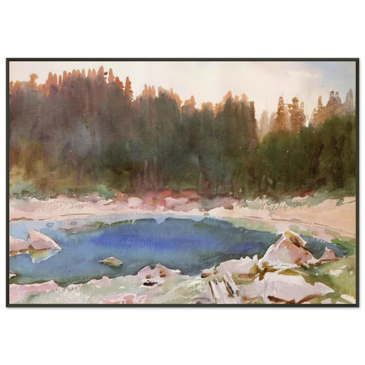 John Singer Sargent  Lake in the Tyrol Framed Art Print  - Aluminum Frame - 21x29.7 cm / 8x12"