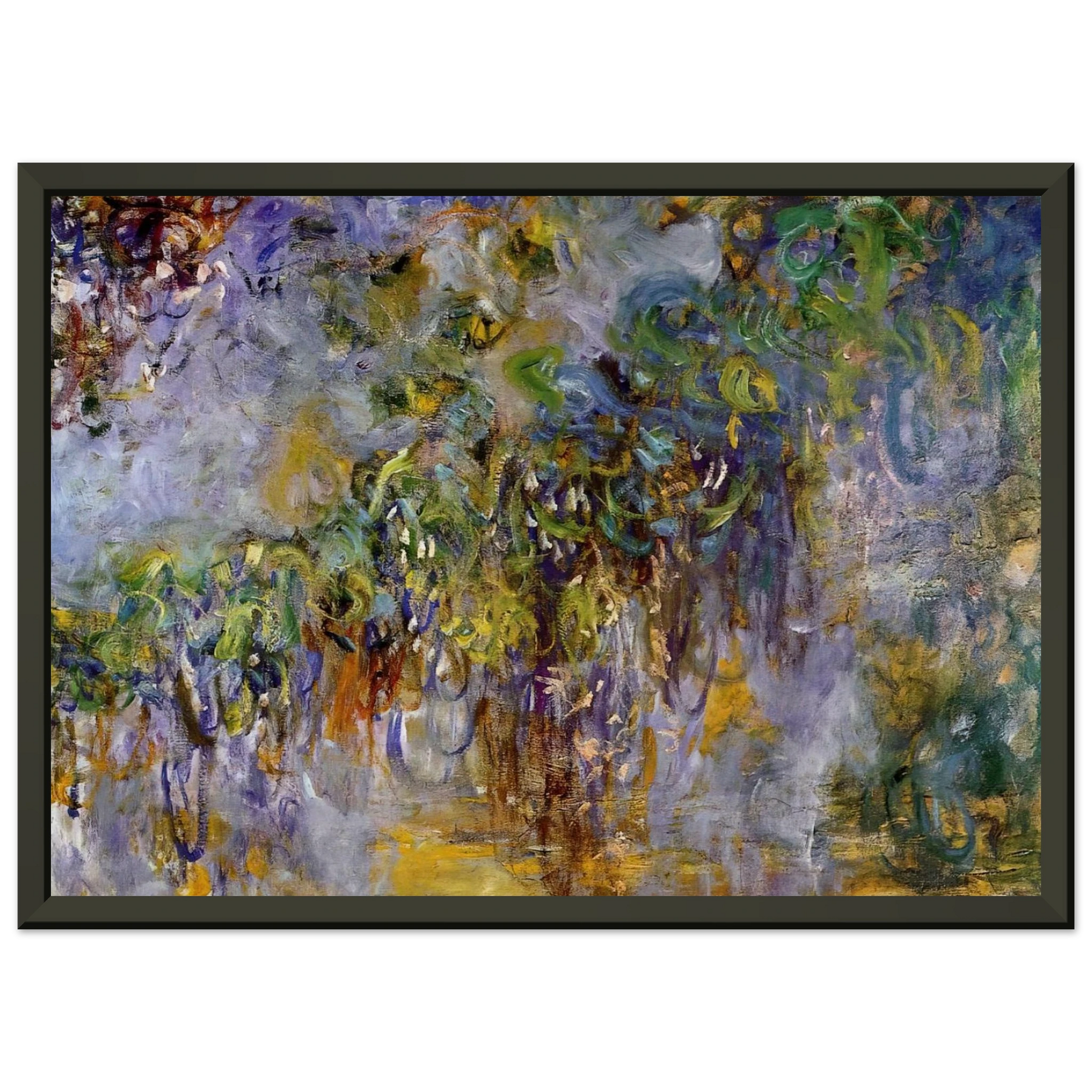 claude monet  Wisteria right half Framed Art Print  - Aluminum Frame - 60x80 cm / 24x32 inches