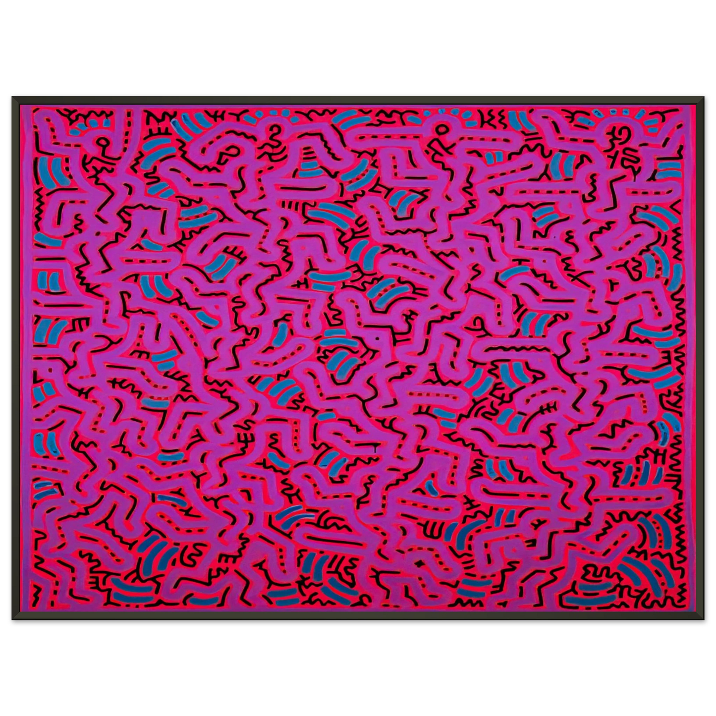 Keith Haring  UNTITLED 1984 Framed Art Print  - Aluminum Frame - 60x80 cm / 24x32 inches
