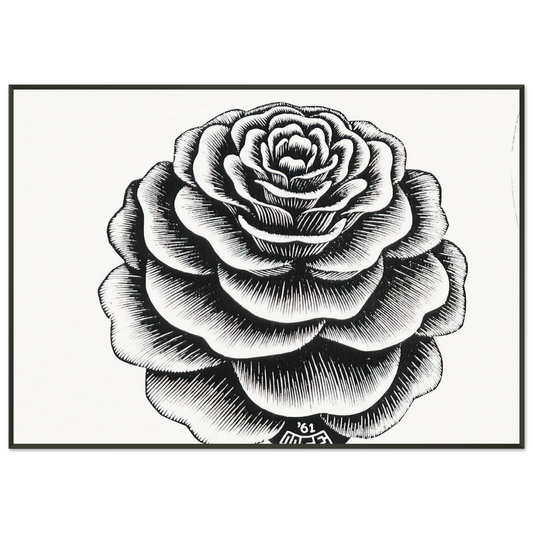 MC Escher  FLOWER 1 Framed Art Print  - Aluminum Frame - 21x29.7 cm / 8x12"