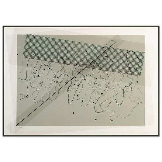 John Cage  Fontana Mix Light Grey  1981 Framed Art Print  - Aluminum Frame - 21x29.7 cm / 8x12"