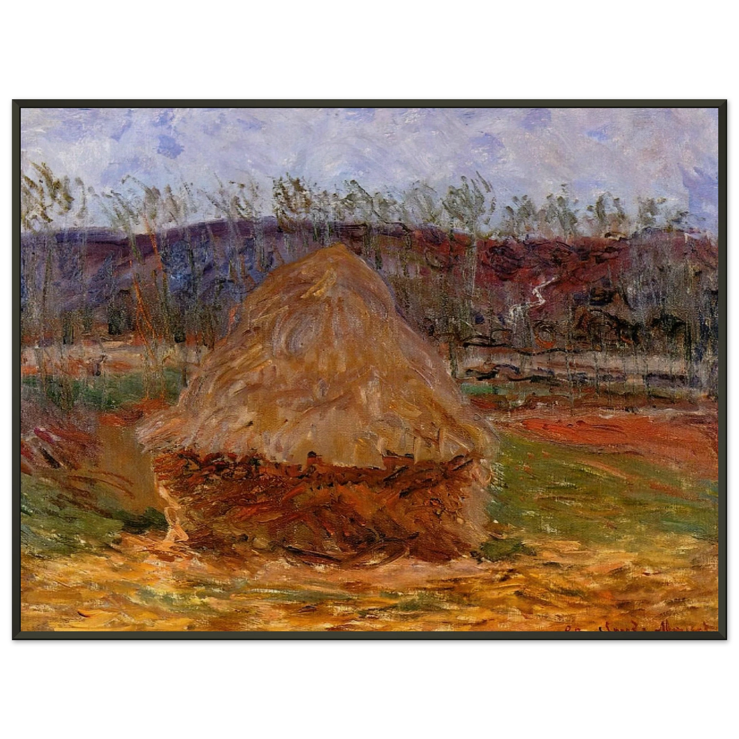 claude monet  Grainstack at Giverny Framed Art Print  - Aluminum Frame - 70x100 cm / 28x40 inches