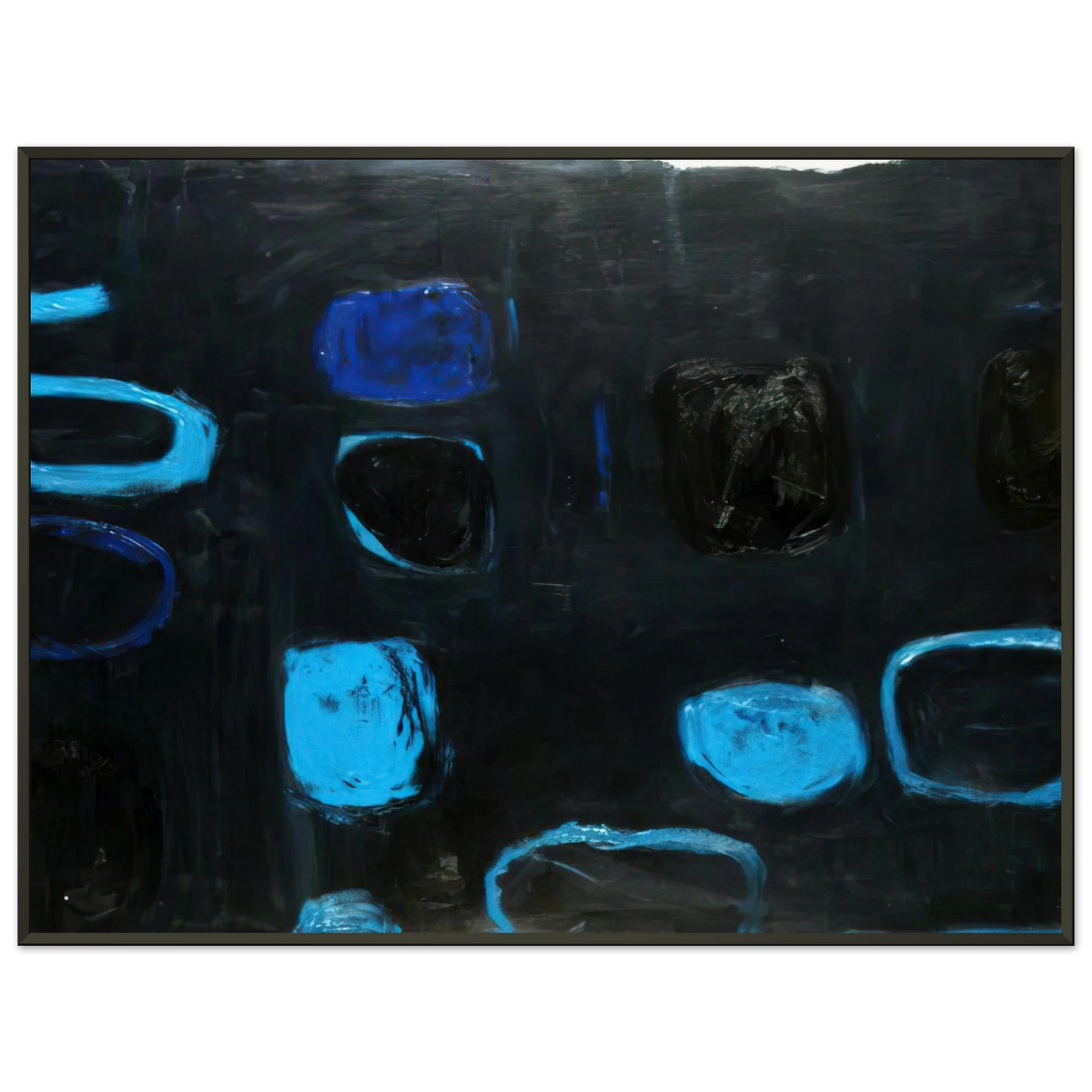 William Scott  Composition with Blue and Black  1959 Framed Art Print  - Aluminum Frame - 70x100 cm / 28x40 inches