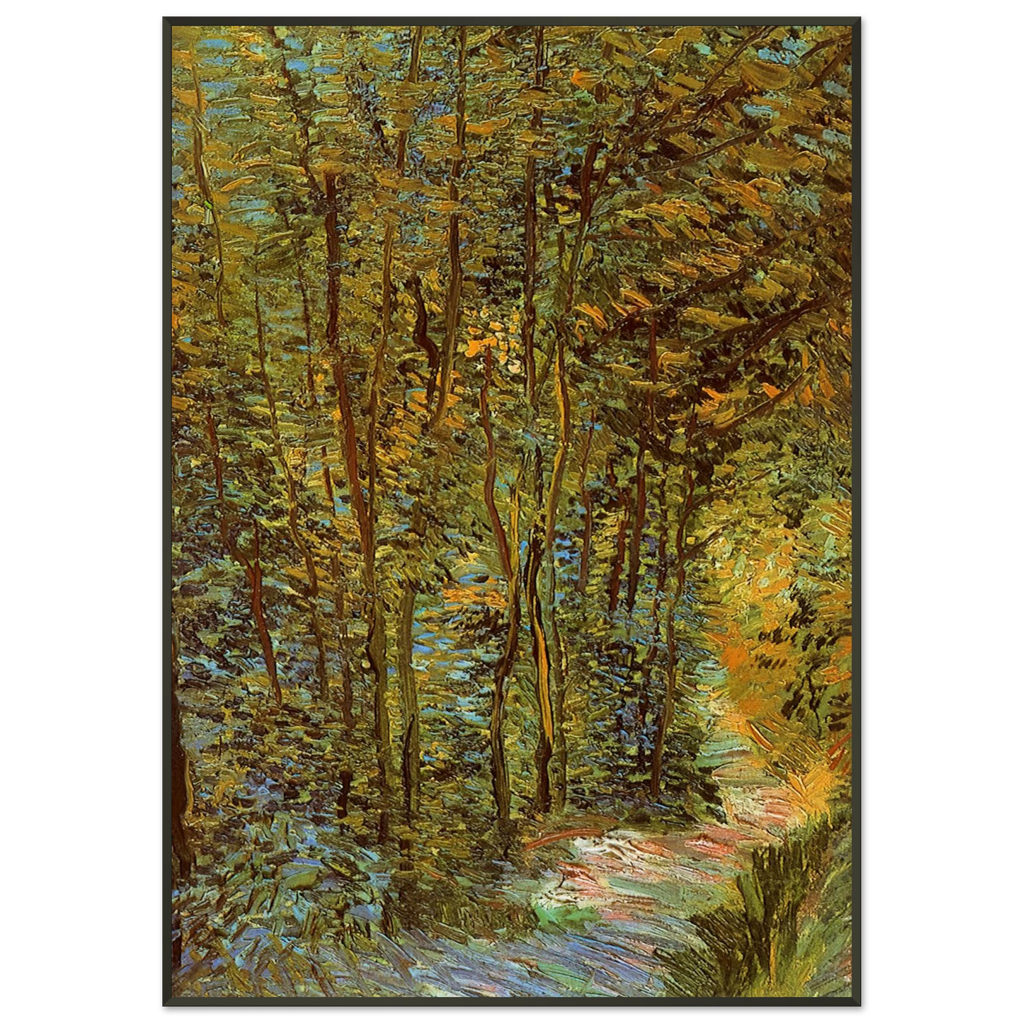 Vincent van Gogh  Path in the Woods Framed Art Print  - Aluminum Frame - 21x29.7 cm / 8x12"