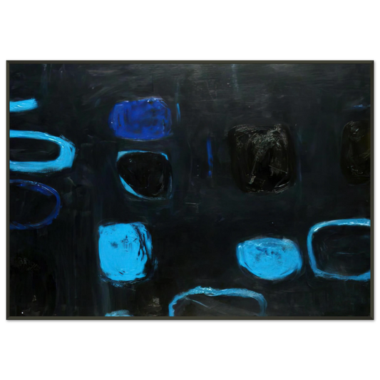 William Scott  Composition with Blue and Black  1959 Framed Art Print  - Aluminum Frame - 21x29.7 cm / 8x12"