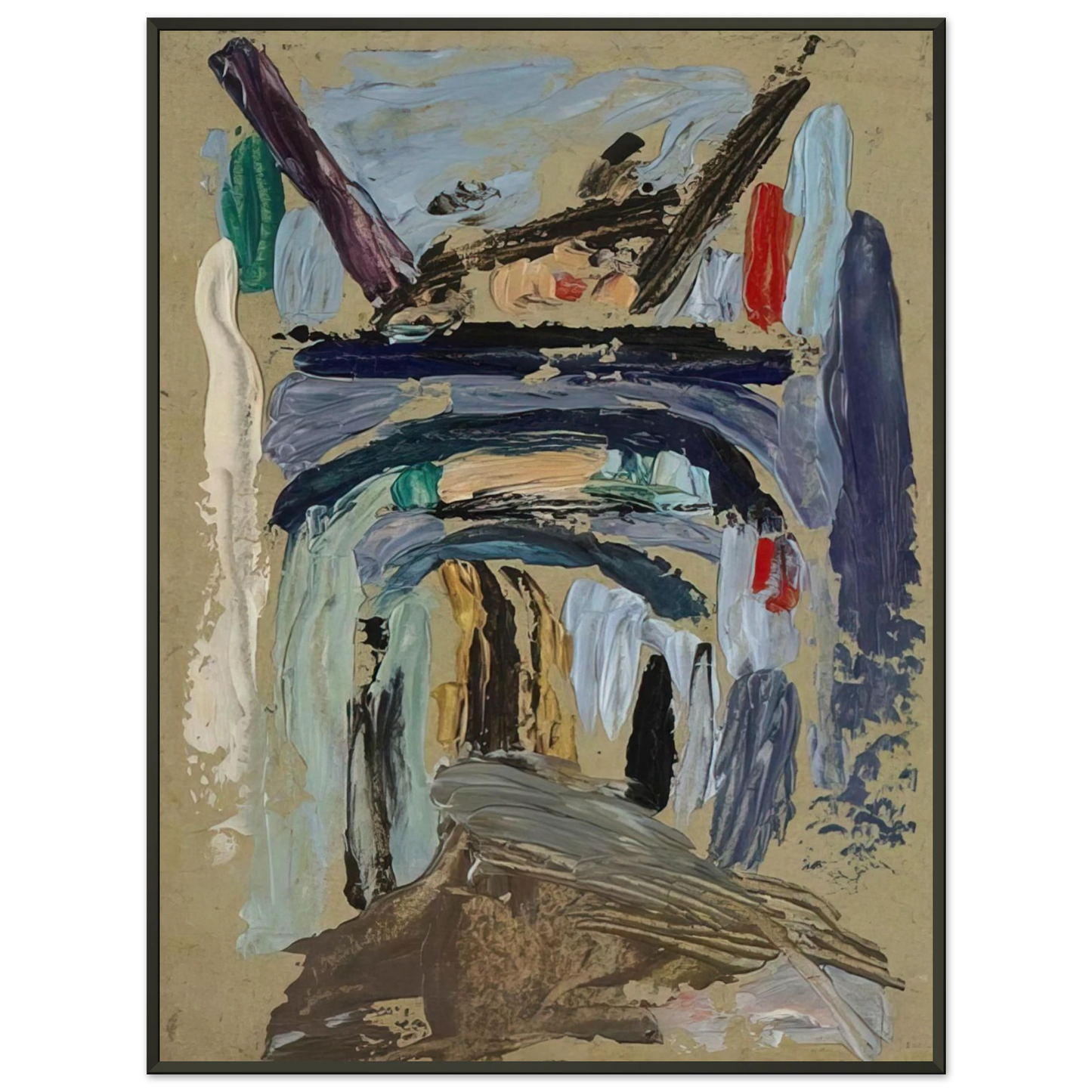 Gabriele Munter  GASSE MIT TORBOGEN Framed Art Print  - Aluminum Frame - 70x100 cm / 28x40 inches