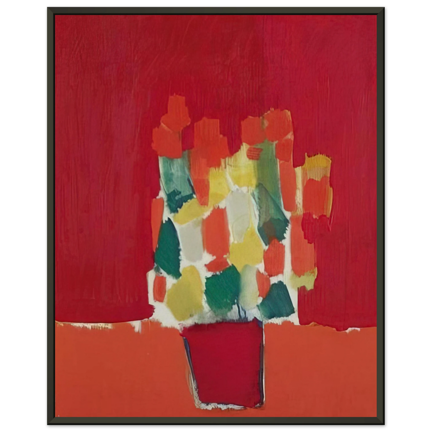 Nicolas de Stael  Fleurs rouges  1952 Framed Art Print  - Aluminum Frame - 40x50 cm / 16x20 inches