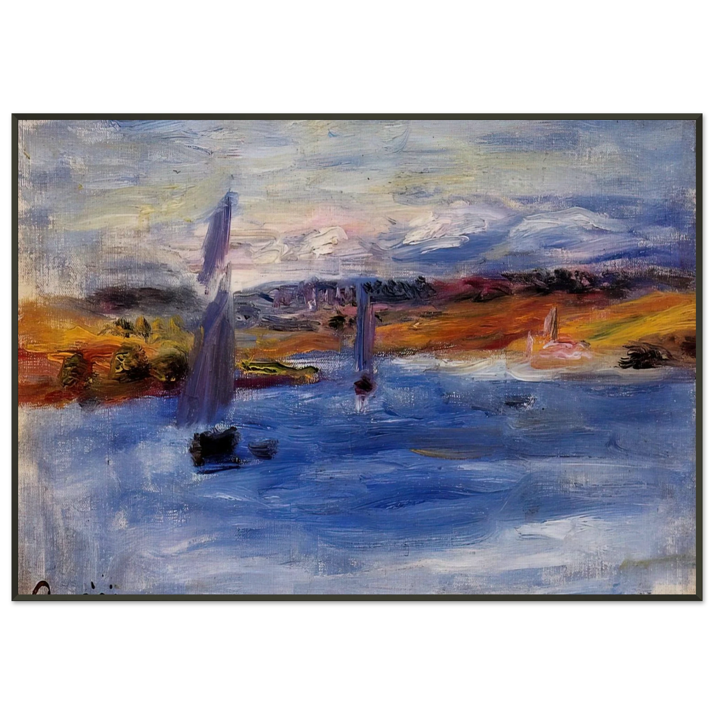 PierreAuguste Renoir  Sailboats Framed Art Print  - Aluminum Frame - 21x29.7 cm / 8x12"