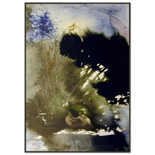Salvador Dali  VIR ET MULIER IN PARADISO VOLUPTATIS 1967 Framed Art Print  - Aluminum Frame - 21x29.7 cm / 8x12"