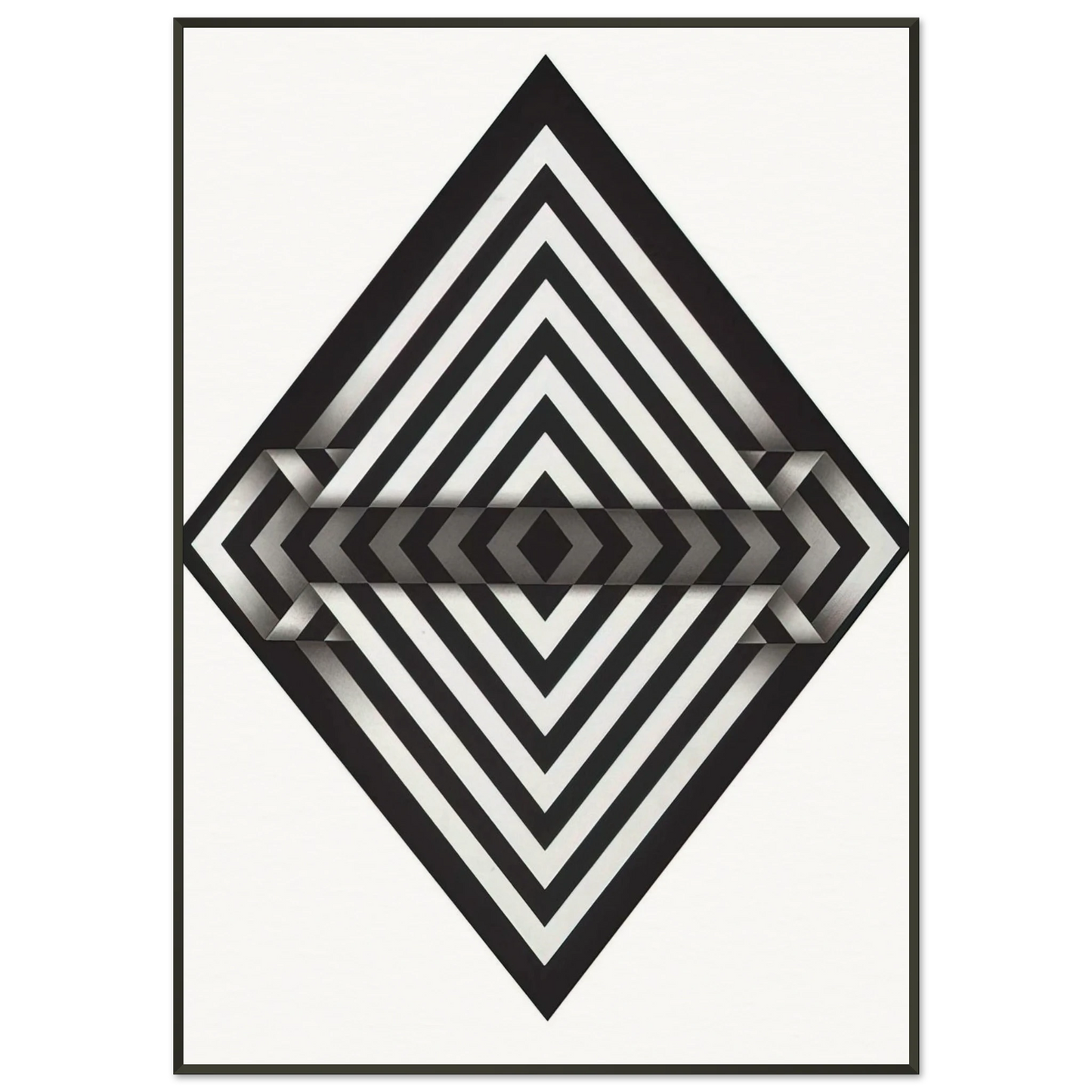 Omar Rayo  Panche I  1970 Framed Art Print  - Aluminum Frame - 21x29.7 cm / 8x12"