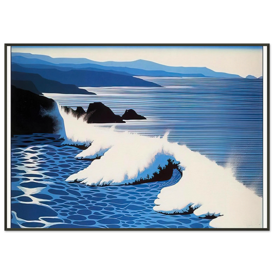 Eyvind Earle  The Wave Framed Art Print  - Aluminum Frame - 21x29.7 cm / 8x12"