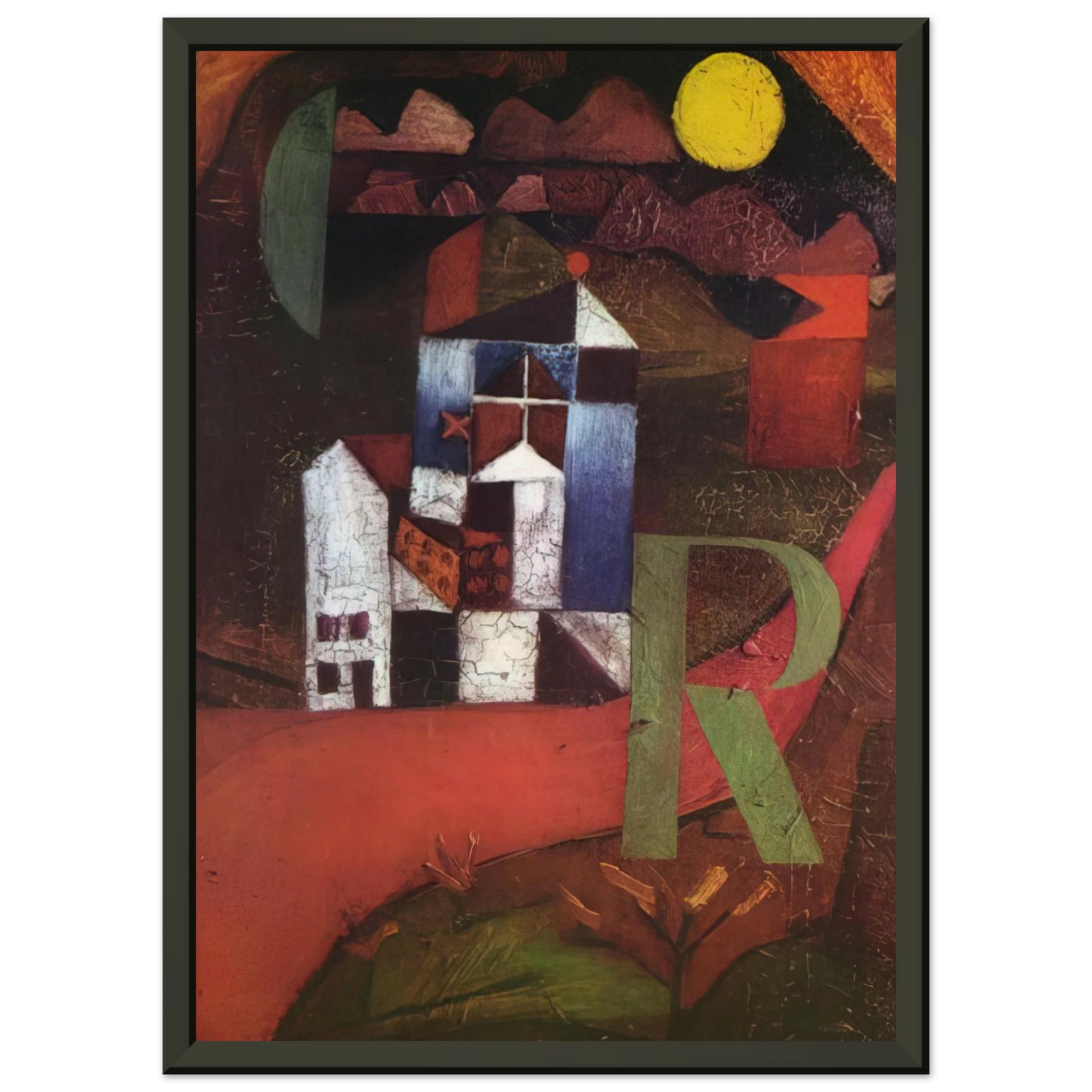 Paul Klee  VILLA R 1919 Framed Art Print  - Aluminum Frame - 40x50 cm / 16x20 inches
