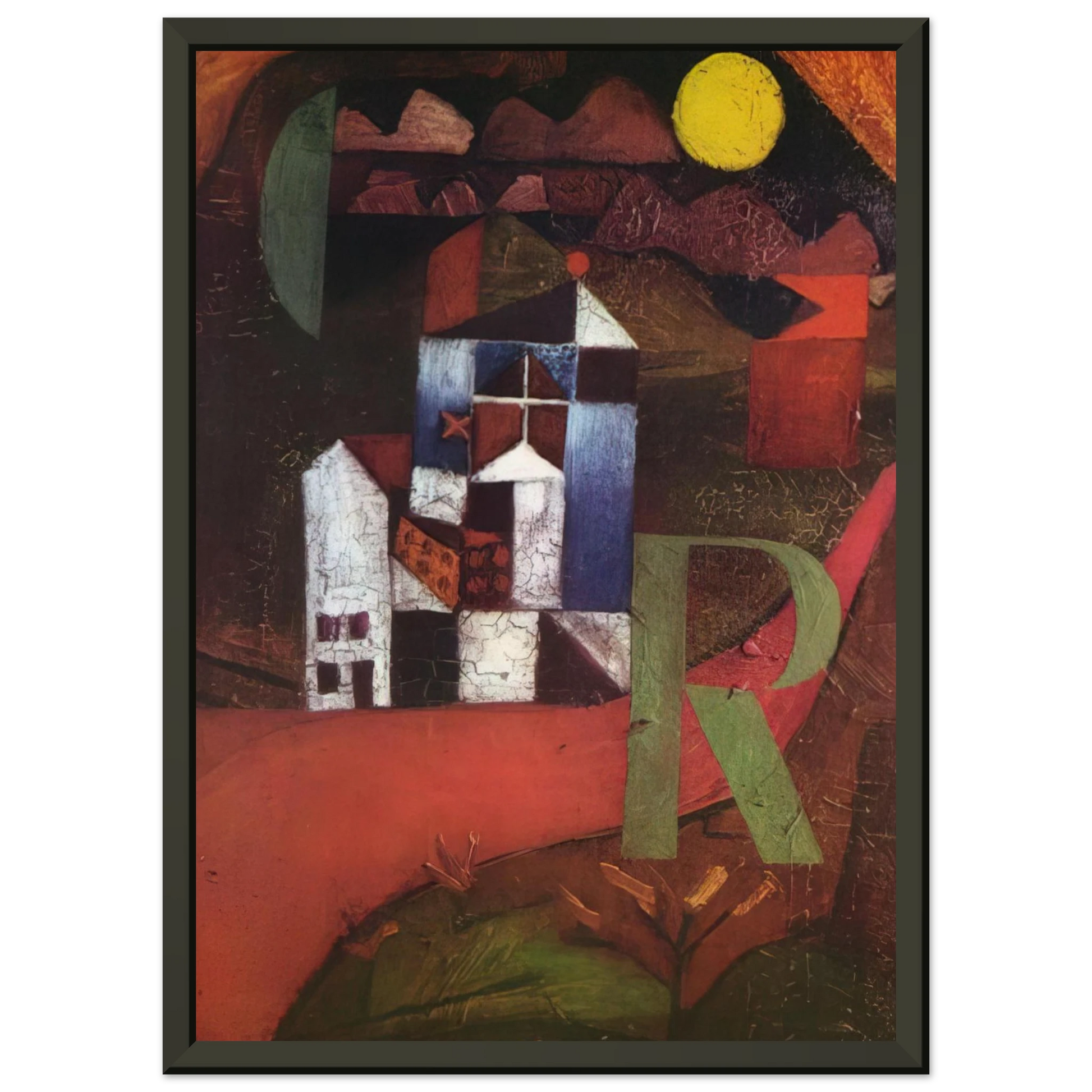 Paul Klee  VILLA R 1919 Framed Art Print  - Aluminum Frame - 40x50 cm / 16x20 inches