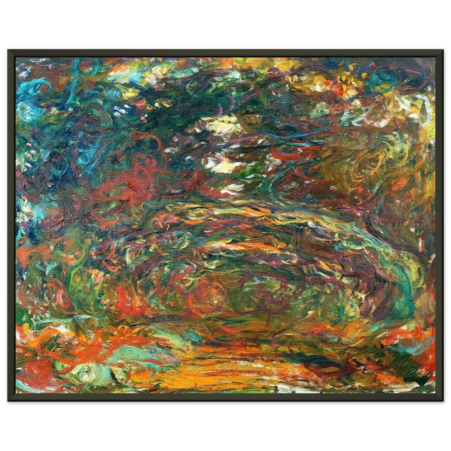 claude monet  Path under the Rose Arches Giverny Framed Art Print  - Aluminum Frame - 70x100 cm / 28x40 inches