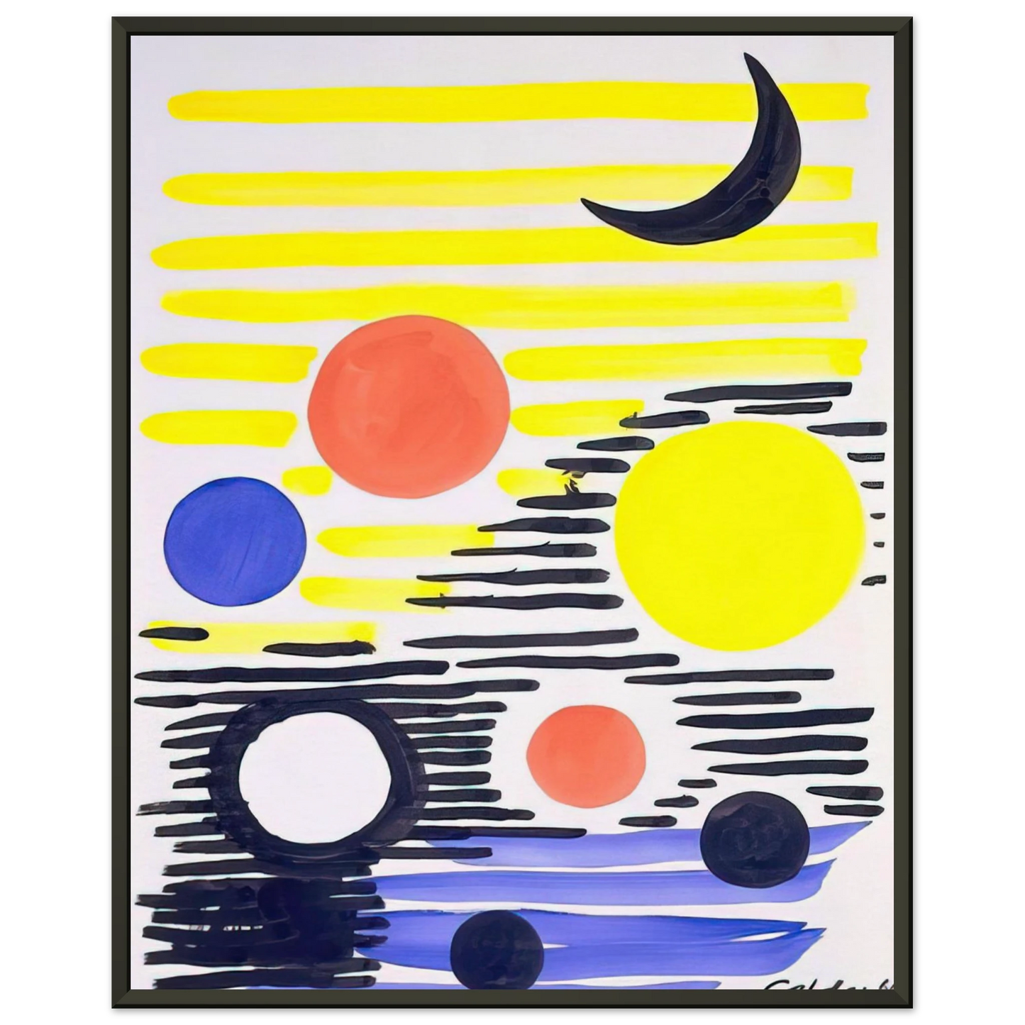 Alexander Calder  7 CIRCLES ABSTRACT 1966 Framed Art Print  - Aluminum Frame - 70x100 cm / 28x40 inches