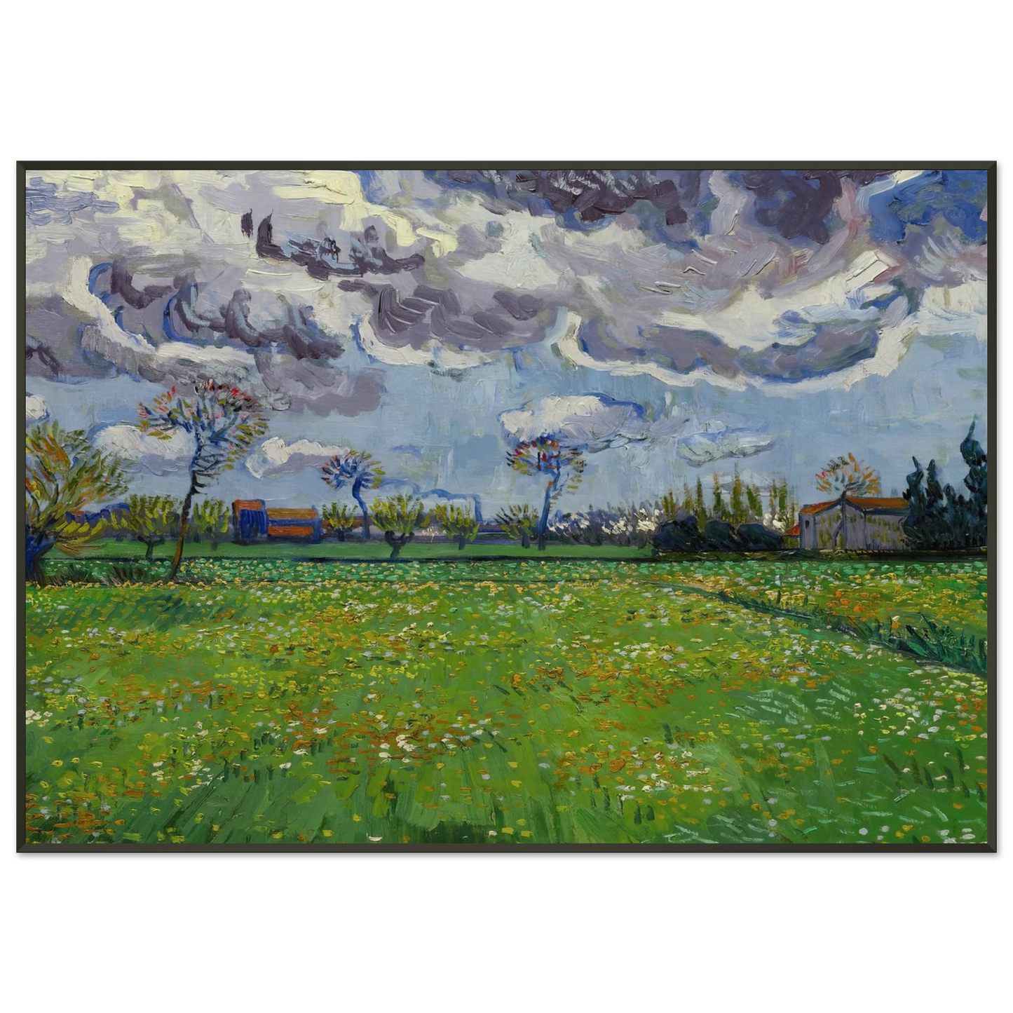 Vincent van Gogh  Landscape under a Stormy Sky Framed Art Print  - Aluminum Frame - 21x29.7 cm / 8x12"