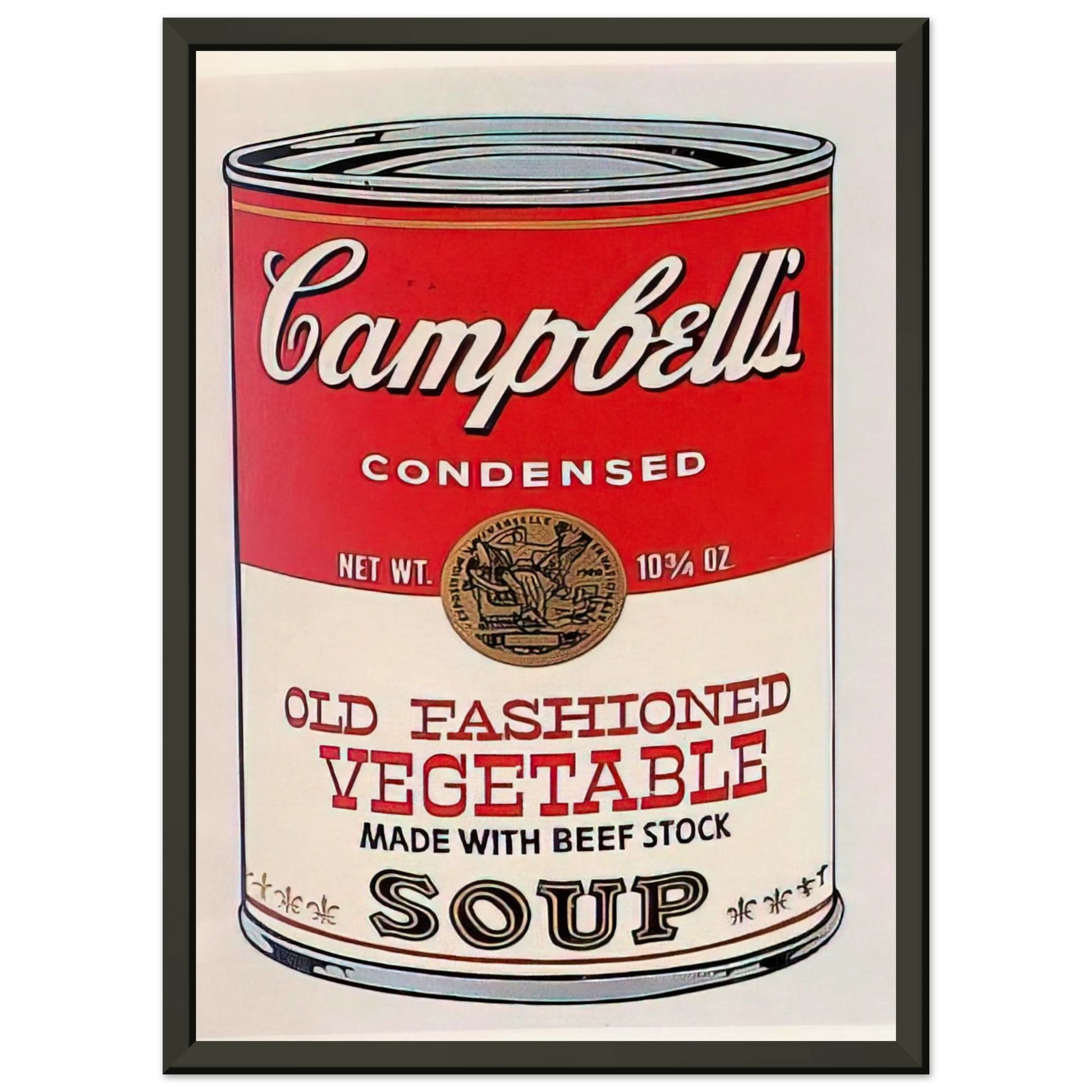 Andy Warhol  Campbells Soup Can  Old Fashioned Vegetable  Framed Art Print  - Aluminum Frame - 60x80 cm / 24x32 inches