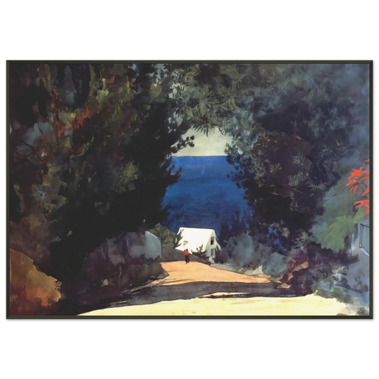 Winslow Homer  ROAD IN BERMUDA Framed Art Print  - Aluminum Frame - 21x29.7 cm / 8x12"