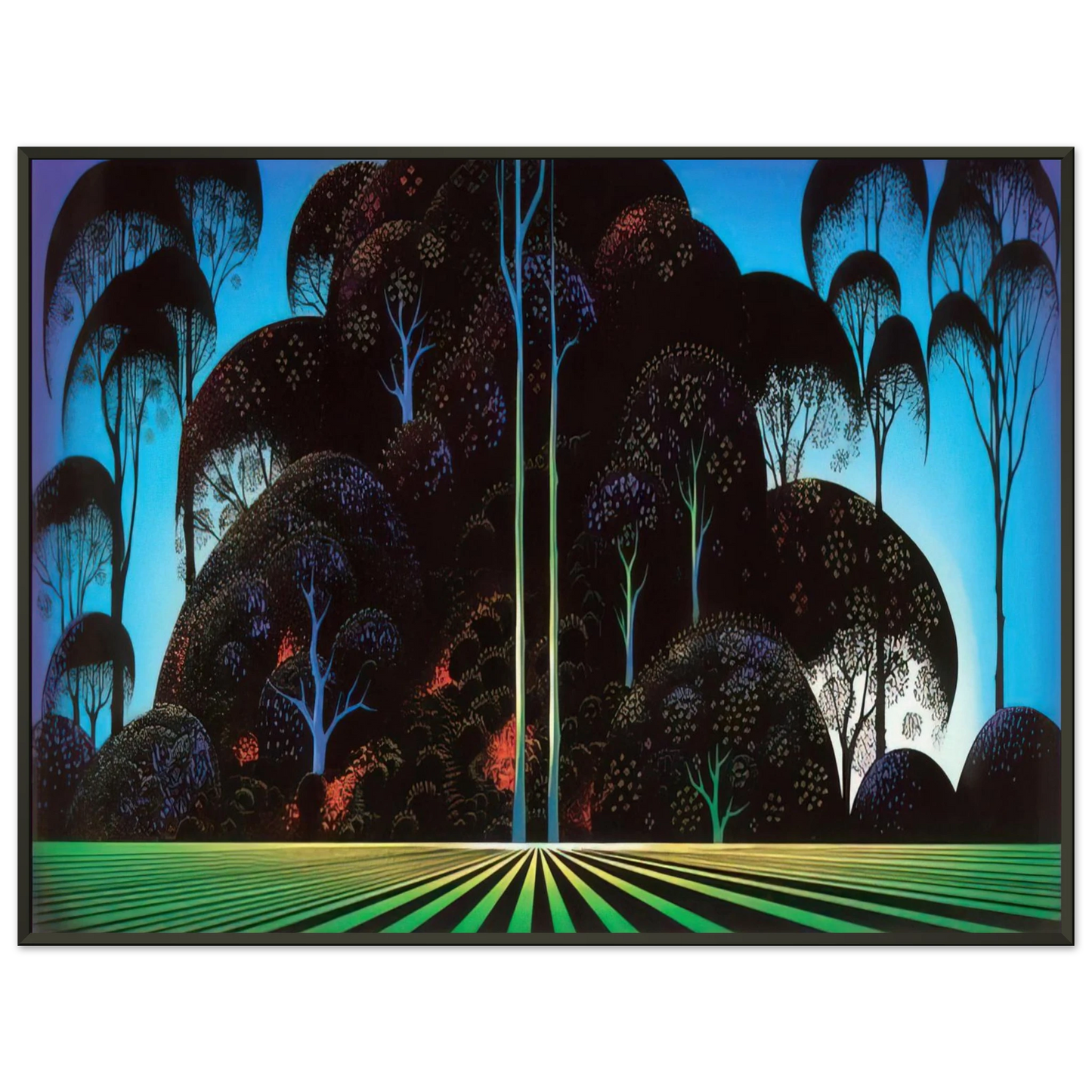 Eyvind Earle  Forest Bouquet Framed Art Print  - Aluminum Frame - 40x50 cm / 16x20 inches